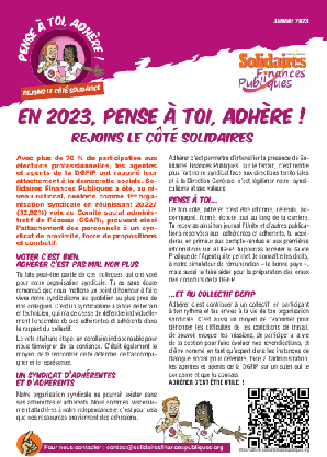 En 2023, Pense à toi, adhère ! Rejoins le côté Solidaires