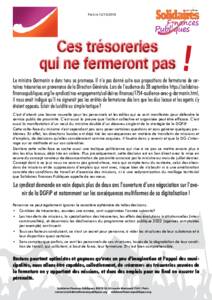 Tract : Ces trésoreries qui ne fermeront pas ! 